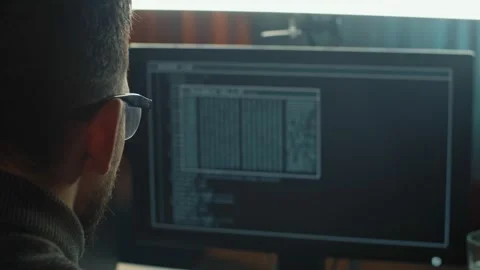 Hacker Successfully Attack Global Infrastructure Servers. Display Showing Stages Stock Footage 169865547