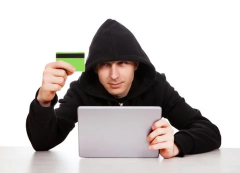 Hacker with a Tablet Stock Photos