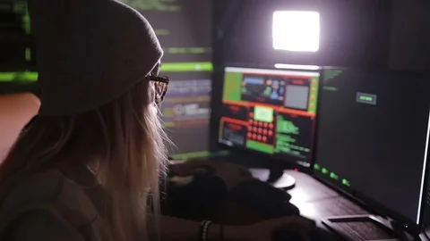 The hacker team breaking security system. Cybercrime, cyber security concept Vídeos de archivo 73655181