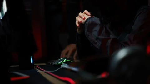 Hacker team looking code on screen concentrated while hacking programming s.. 스톡 사진