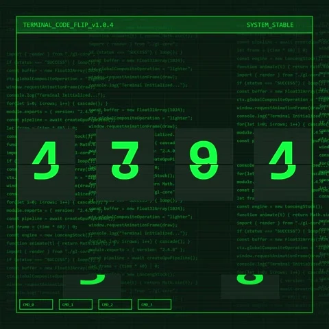 Hacker Terminal Interface: Futuristic Code Glitch with Digital Icons and Da.. Stock Footage 347264192