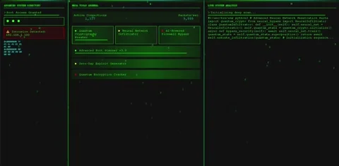 Hacker Terminal Interface Green Screen Stock Footage 299807638