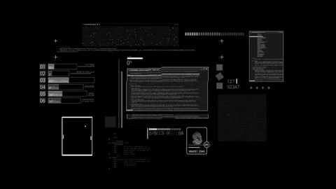 Hacker textures, elements of code and interface on the alpha channel Stock Footage 79923928