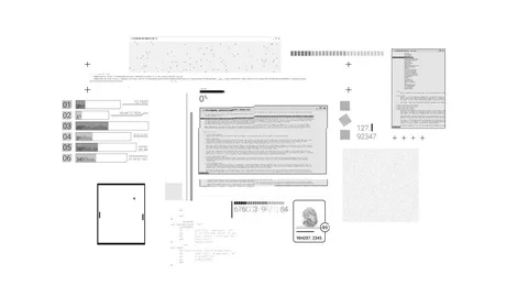 Hacker textures, elements of code and interface on the alpha channel Stock Footage 79924282