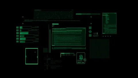 Hacker textures, elements of code and interface on the alpha channel Stock Footage 79924926