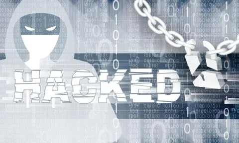 Hacker theme with chain and brocken lock イラスト素材
