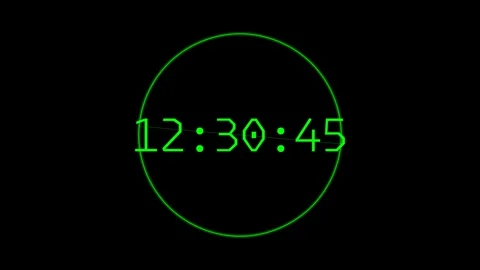 Hacker themed digital clock running Stock Footage 295934427