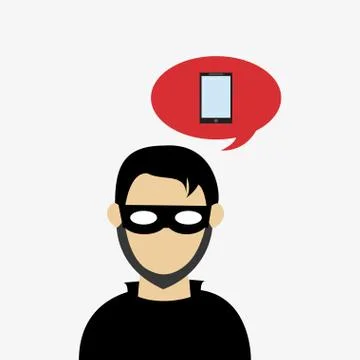 Hacker thinking about cellohone system security design Stock Illustration