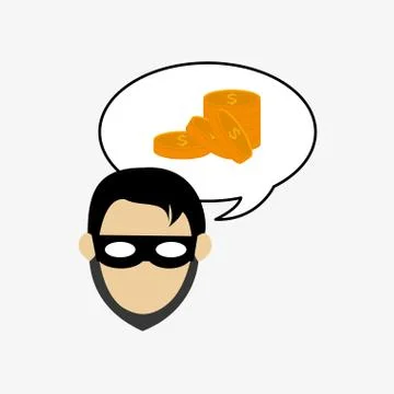 Hacker thinking about money system security design Stock Illustration