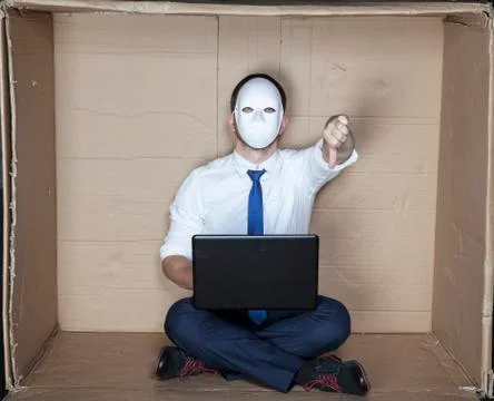 Hacker thumb down Stock Photos