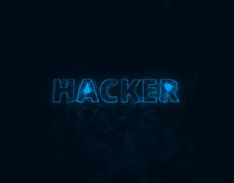 Hacker title with plexus effect. Connected lines with dots. Lines title plexus イラスト素材