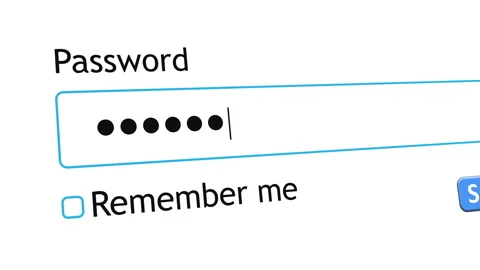 Hacker tries to access personal account using password entry on computer screen Video stock 334022058