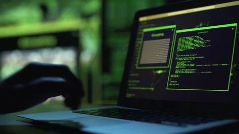 Hacker trying to pick password, server protection blocking access to information Video stock 84109886