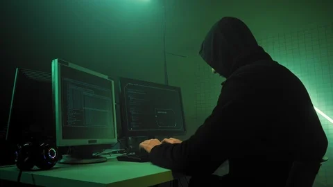 Hacker trying to pick password, server protection blocking access to information Video stock 114311906