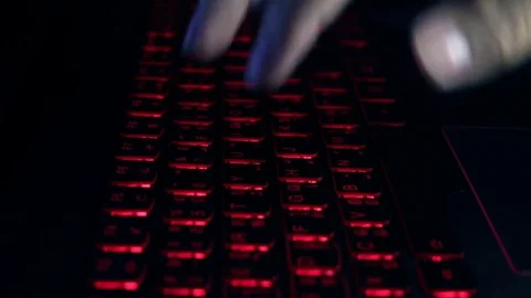 The hacker turns off typing on the keyboard, hackers are entering the passwor Video stock 83232187