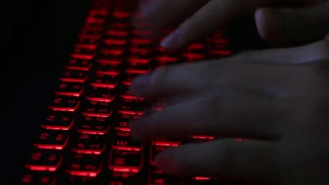 The hacker turns off typing on the keyboard, hackers are entering the passwor Video stock 83232312