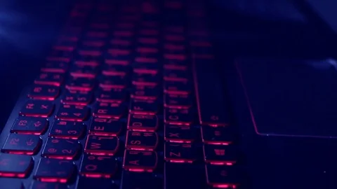 The hacker turns off typing on the keyboard, hackers are entering the passwor Video stock 83232355