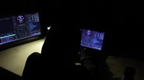 Hacker typing away Stock Footage 43711457
