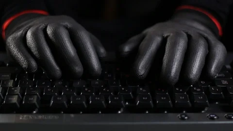Hacker Typing on a Computer Keyboard Stock Footage 103747606