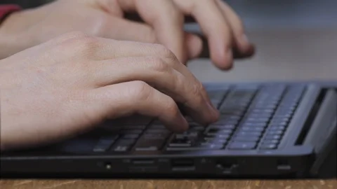 Hacker Typing Fast on Computer Data and Cyber Security Programming Hacking Stock Footage 123224732