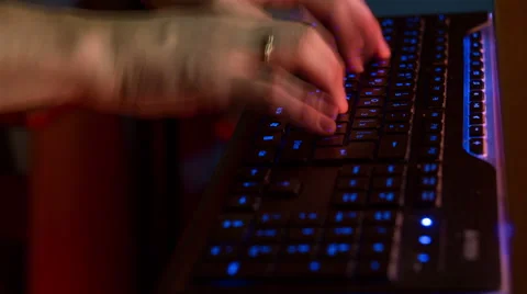 Hacker Typing On Keyboard, time lapse Stock Footage 47201609