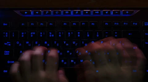 Hacker Typing On Keyboard, time lapse Stock Footage 47202782