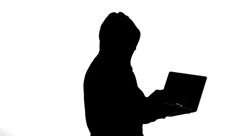 Hacker typing on notebook 4k Stock Footage 63169741