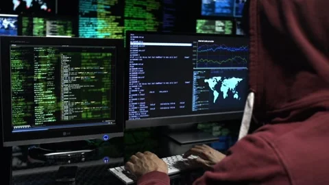 Hacker typing security code 스톡 동영상 200152671
