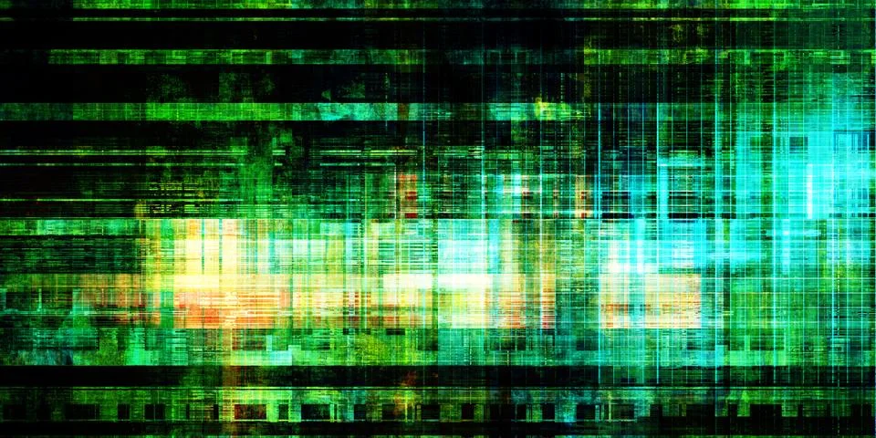 Hacker Underground Backdrop With Neural Network Distortions Ilustração Stock