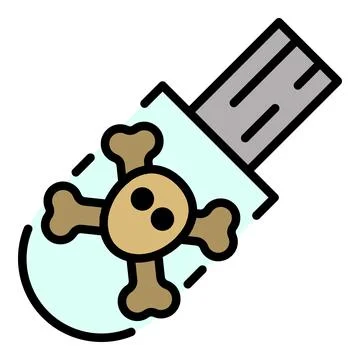 Hacker usb flash icon color outline vector Stock Illustration