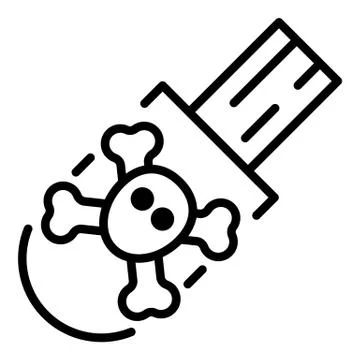 Hacker usb flash icon, outline style Stock Illustration