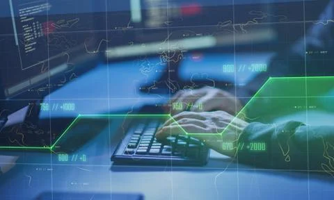 Hacker using computer virus for cyber attack 스톡 사진