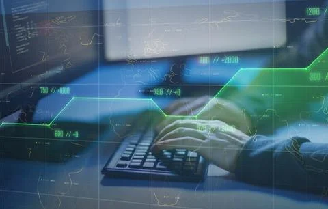 Hacker using computer virus for cyber attack Stock Photos