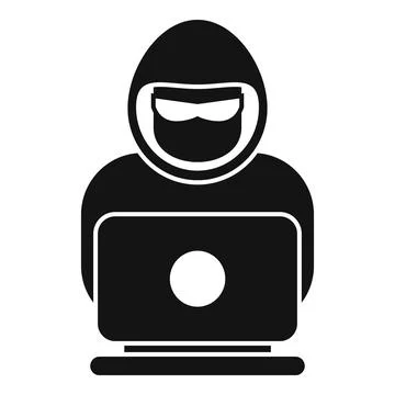 Hacker is using a laptop to commit cyber crime Illustrazione stock