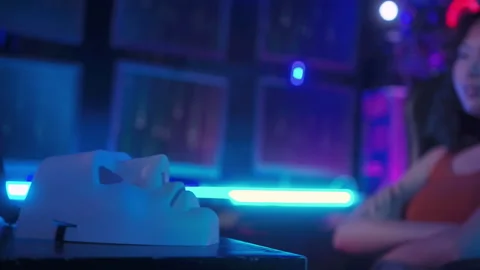 A Hacker is using laptop computer to steal data in the night Видео 232944688