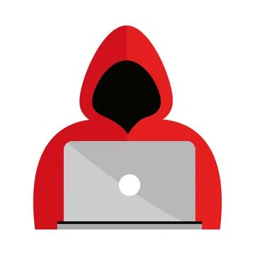 Hacker using laptop Stock-Illustration