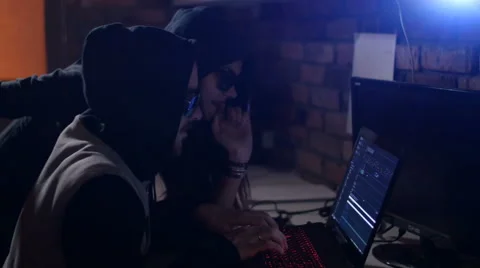 Hacker using laptop. Lots of digits on the computer screen Stock Footage 65611368