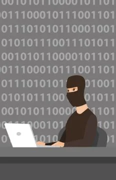 Hacker using laptop to steal information. Stockillustratie