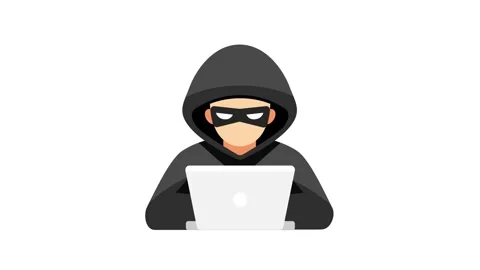 Hacker using laptop with white and green screen background Stock Footage 309523300