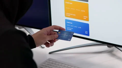 Hacker Using Stolen Credit Card Stock Footage 331518809