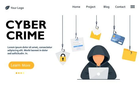 Hacker vector concept: Unknown man stealing data from the email while using l Stock Illustration