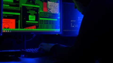 Hacker vs cyber security 12 Video stock 126887176