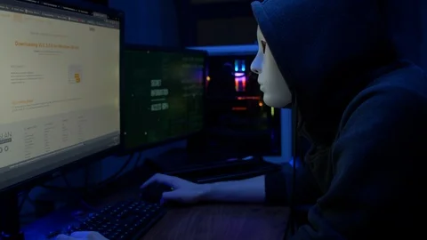 Hacker vs cyber security Stock Footage 126887628