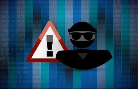 Hacker warning. security warning concept Stockillustratie