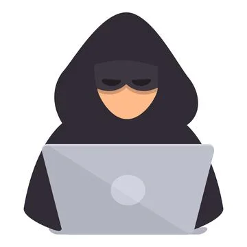 Hacker work icon cartoon vector. Cyber attack Stock Illustration