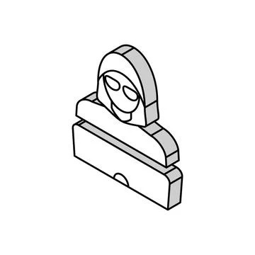 Hacker work at laptop isometric icon vector illustration Stock Illustration