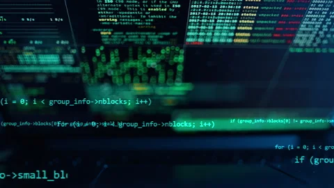 Hacker is working on laptop at night. Virus code or hacking website. Closeup Stock Footage 164941180