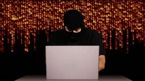 Hacker Working Table Arrested Stock Footage