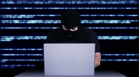 Hacker Working Table Arrested Stock Footage