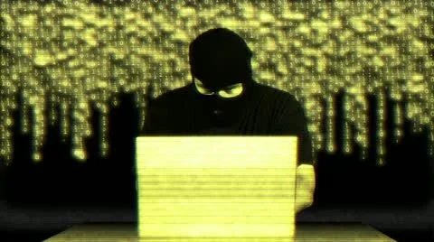 Hacker Working Table Arrested Matrix 1 720 Vídeos de archivo 21939385